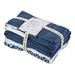 Bev Modern 6 Piece Cotton Towel Set, Jacquard Filigree Pattern, Deep Blue