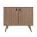 Manhattan Comfort Amber Accent Cabinet with Faux Leather Handles in Blue and Nature