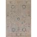 Muted Oushak Turkish Area Rug Handmade Floral Wool Carpet - 9'0" x 12'0"