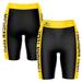 Women's Black/Gold Michigan Tech Huskies Plus Size Striped Design Bike Shorts