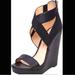 Jessica Simpson Shoes | Jessica Simpson Black Platform Wedge Sandals Size 8 | Color: Black | Size: 8