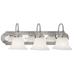 3 Light Brushed Nickel w/ Polished Chrome Insert Bath Light