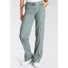 Cargohose KANGAROOS, Damen, Gr. 36 (S), N-Gr, grün (khaki, grau), Web, Obermaterial: 50% Baumwolle, 46% Polyamid, 4% Elasthan, unifarben, kontrastfarbene Details, casual, bequem bodenlang, Hosen, mit besonderem Taschen-Design