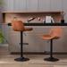 Orren Ellis Bar Stools Set Of 2 Upholstered/Metal in Brown | 19.3 W x 20.3 D in | Wayfair 87F3C3371DFC4632B33E9941F96A028A