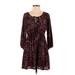 Forever 21 Casual Dress: Burgundy Paisley Dresses - Women's Size Small