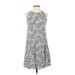 Old Navy Casual Dress - A-Line Crew Neck Sleeveless: White Paisley Dresses - Women's Size X-Small - Print Wash