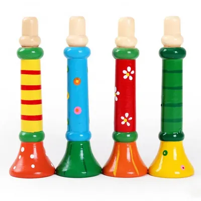 Petite trompent en bois multicolore pour enfants jouet d'apprentissage musical cadeau pour bébé