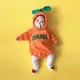 Baywell Autumn Baby Girl Fruit Letter Print Hooded Bodysuit Casual Baby Clothing Set Spring Baby