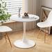 Metal Dining Table w/Printed White Marble Table Top, Coffee Table