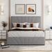 Full Size Upholstered Platform Bed with A Hydraulic Storage System & Tufted Headboard