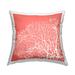 Stupell Peach Detailed Aquatic Coral Printed Throw Pillow Design by Geoff Tygert