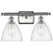 Bristol Glass 2 Light 18" LED Bath Light - Brushed Satin Nickel - Seed