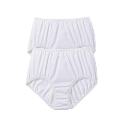 Plus Size Women's Cotton Spandex Lace Detail Brief 2-Pack by Comfort Choice in White Pack (Size 8)