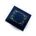 Classic Royal Blue Arabesque Wood Inlay Music Box - Bolero