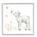 Stupell Industries Sweet Baby Lamb Butterfly Meadow Graphic Art White Framed Art Print Wall Art Design by Katrina Pete