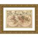 De LIsle Guillaume 32x23 Gold Ornate Wood Framed with Double Matting Museum Art Print Titled - World Map Prepared for then French King