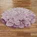 Delia Bloom Carnation Flower Shaped Wool Handcrafted Area Rug Lavender 36 Inches Round