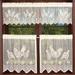 CUH 1/2/3Pcs Cock Topper Sheer Voile Rod Pocket Home Lace Kitchen Curtains Window Curtain Decor Living Room Drapes Beige W:30 x H:24 x2