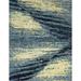 Ahgly Company Indoor Rectangle Abstract Dark Blue Grey Blue Abstract Area Rugs 3 x 5
