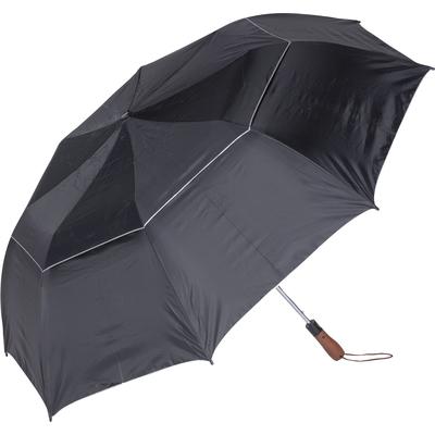 Stockregenschirm MAXIMEX "Kyrill", bunt (schwarz, silberfarben, braun), B:5,4cm T:5,4cm, Bespannung: 100% Kunststoff. Gestell: 100% Kunststoff. Griff/Griffe: 100% Kunststoff, Regenschirme, für Sturm geeignetes Gestell Image
