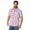 Kurzarmhemd MAN'S WORLD, Herren, Gr. M (39/40), N-Gr, bunt (weiß, rot, kariert), Obermaterial: 100% Baumwolle, kariert, casual, bequem, Kurzarm, Hemden, mit modischen Applikationen, Topseller