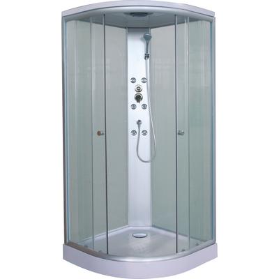 Komplettdusche SANOTECHNIK "Portland", silber (alufarben), B:90cm H:215cm T:90cm, Duschkabinen, Viertelkreisdusche