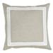India s Heritage Bordered Linen Cotton Solid Pillow Filled with Feather and Down Insert 20 W x 20 H Natural with White Border