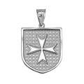 Sterling Silver Knights Hospitaller Maltese Cross Badge Pendant