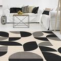 Modern Style Rugs Modern Abstract Monochrome Rug for Living Room, Bedroom, Fireplace Area, Short Pile Grey Rugs 140x200 cm (4ft 6 inch x 6ft 6 inch)