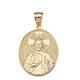 Solid 14k Yellow Gold Saint Jude Thaddeus Protect Us Oval Pendant, Yellow Gold