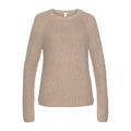 Strickpullover QS Gr. M (38), beige (beige melange) Damen Pullover Grobstrickpullover