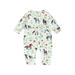 hirigin Infant Baby Girls Boys Romper Horse Floral Print Long Sleeve Crew Neck Oblique Zipper Jumpsuits Autumn Newborn Bodysuits