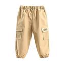 Kids Toddler Baby Sweatpants Boys Casual Trousers Cargo Pants Solid Color Length Pants Elasticated Cuffs Pants Elastic Waist Casual Jogging Bottoms Trousers Jogger Sports Long Pants