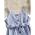 Casual Striped Straps Cami Sleeveless Blue Toddler Girls Dresses (Girl s)