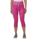 Vevo Active Women's Tie-Waist Capri Jogger (Size 4X) Fuchsia Red/Lavender Sky, Polyester,Elastine