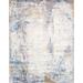 Canvello Modern Collection Hand-Knotted Silk & Wool Area Rug - 8' X 10'2" - Silver - Blue - 8' 0" X 10' 2"