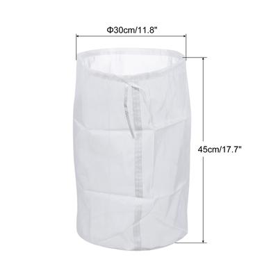 80 Mesh Paint Filter Bag 11.8" Dia Nylon Strainer with Drawstring for Filtering - White