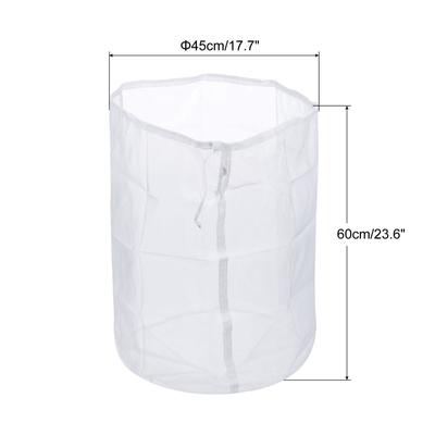 200 Mesh Paint Filter Bag 17.7" Dia Nylon Strainer with Drawstring 2Pcs - White