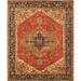 Canvello Serapi Hand-Knotted Lamb's Wool Area Rug- 12'1" X 17'11" - Rust - Navy - 12' 1" X 17'11"