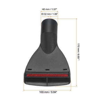 2Pcs Vacuum Hose Brush Attachment Cleaner Hose Flat Brush Replacement - Black