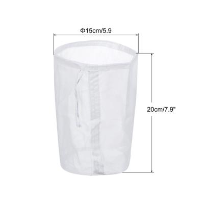 160 Mesh Paint Filter Bag 5.9" Dia Nylon Strainer with Drawstring for Filtering - White