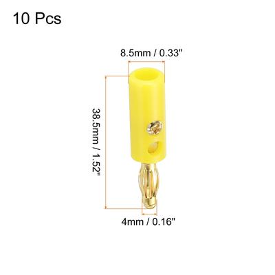 Speaker Banana Plugs Connector Jack Connector 4mm Gold-Plated Alloy Yellow