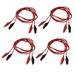 4 Pairs Double Alligator Connector Cable Jumper Wire Test Leads 1m - Black, Red