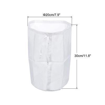 80 Mesh Paint Filter Bag 7.9" Dia Nylon Strainer with Drawstring 2Pcs - White