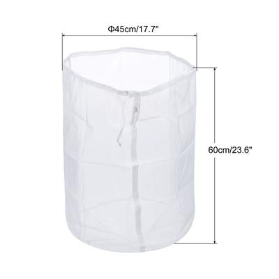 120 Mesh Paint Filter Bag 17.7" Dia Nylon Strainer with Drawstring for Filtering - White