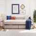 Upholstered daybed with Two Drawers, Wood Slat Support for Bedroom Living Room, Full Size