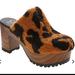 Jessica Simpson Shoes | Jessica Simpson Animal Print Tollia Cozy Platform Clogs New | Color: Black/Brown | Size: 8