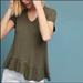 Anthropologie Tops | Green Peplum Tie Back T-Shirt - Left Of Center Anthropologie - Size: Extra Small | Color: Green | Size: Xs