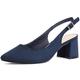 Greatonu Women's Pointed Toe Slingback Court Shoes Block Heel Ladies Pumps Ankle Strap Dress Sandals Navy Size 6