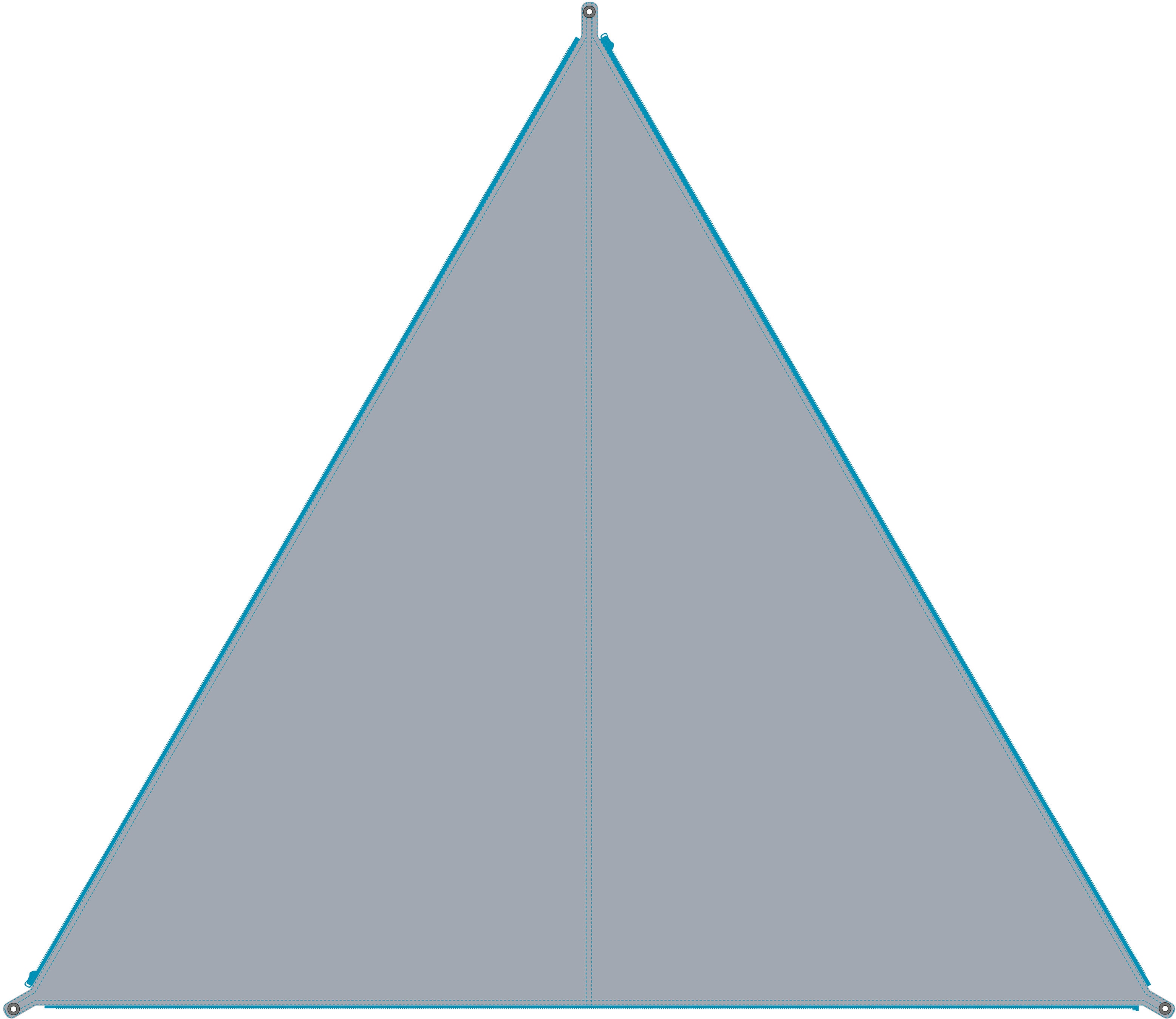 Sonnensegel BENT "Zip-Canvas", blau (grau, rv hellblau), Sonnensegel, B/T: 250cm x 250cm, Polyester, B:250cm T:250cm Image